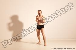 Underwear Martial art Man White Moving poses Slim Short Blond Dynamic poses Academic